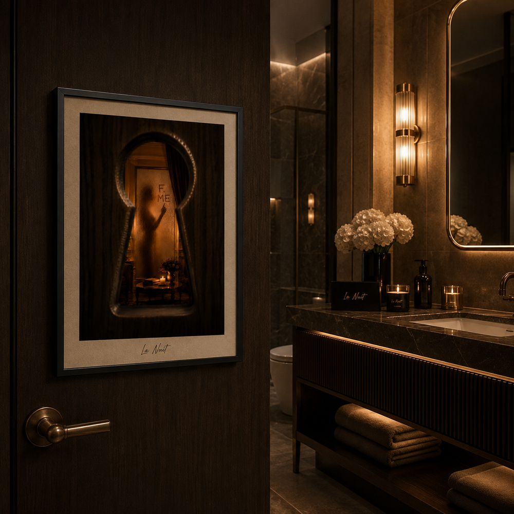 Behind The Door framed fine-art print by La Nuit
