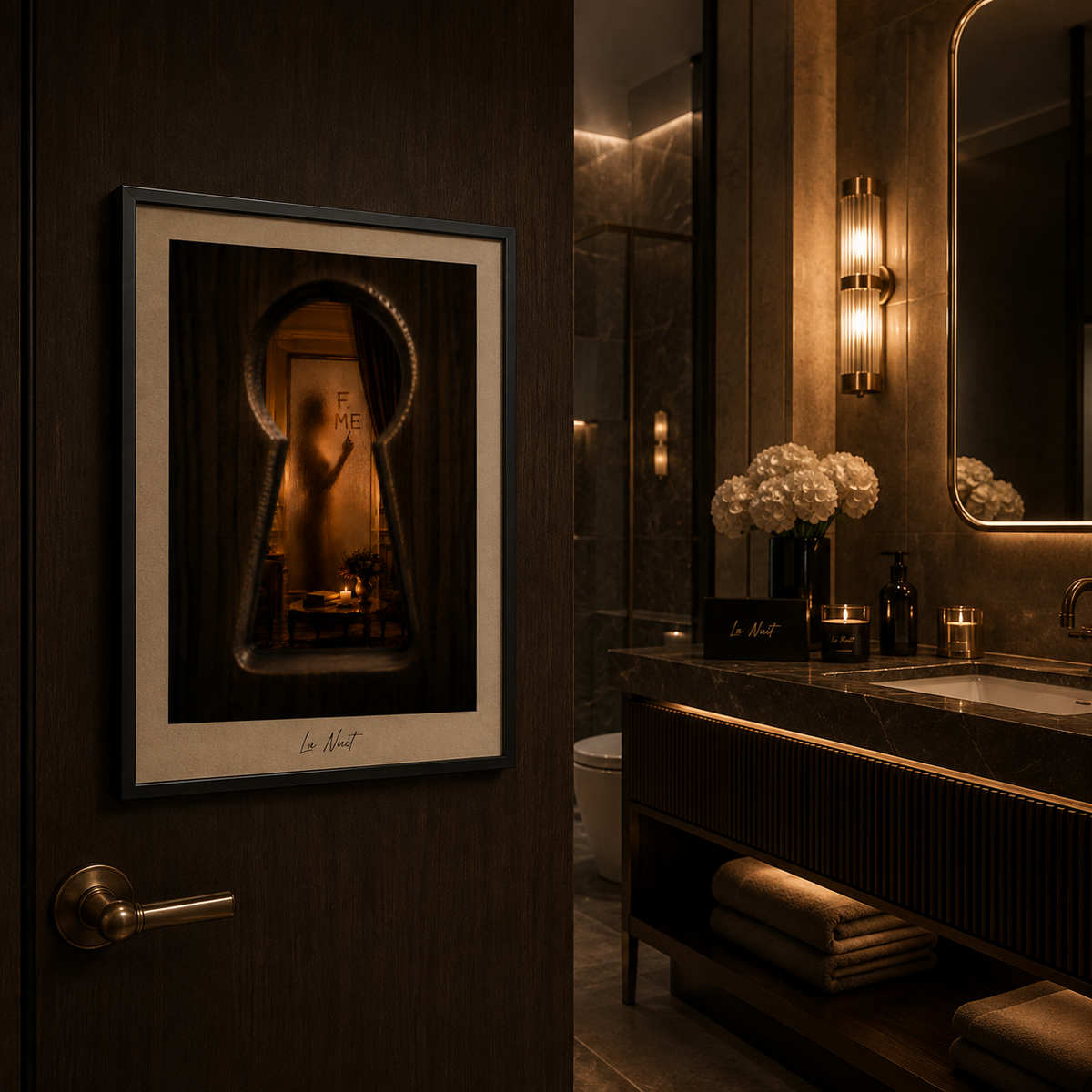 Behind The Door framed fine-art print by La Nuit