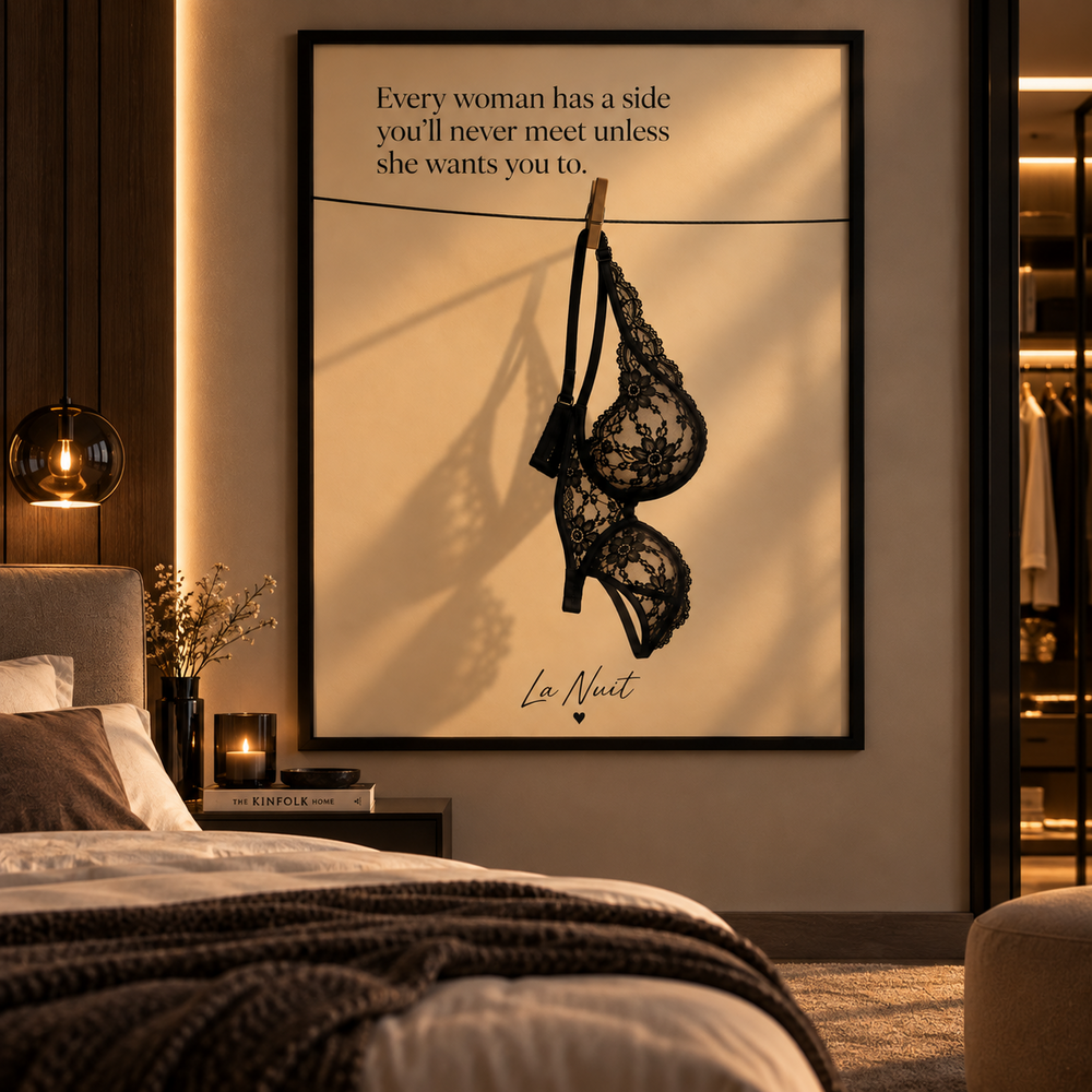 Her Other Side by La Nuit displayed in a bedroom