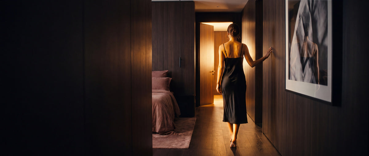 Framed art and intimate wellness for the hours no one else sees.