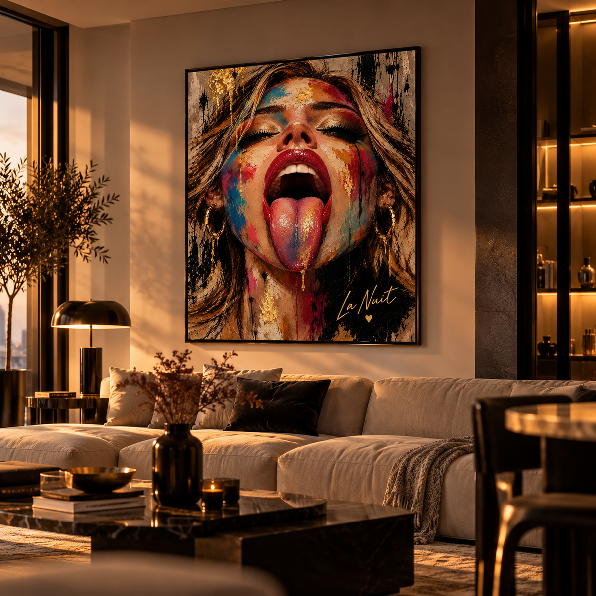 Lip Service by La Nuit displayed in a living room