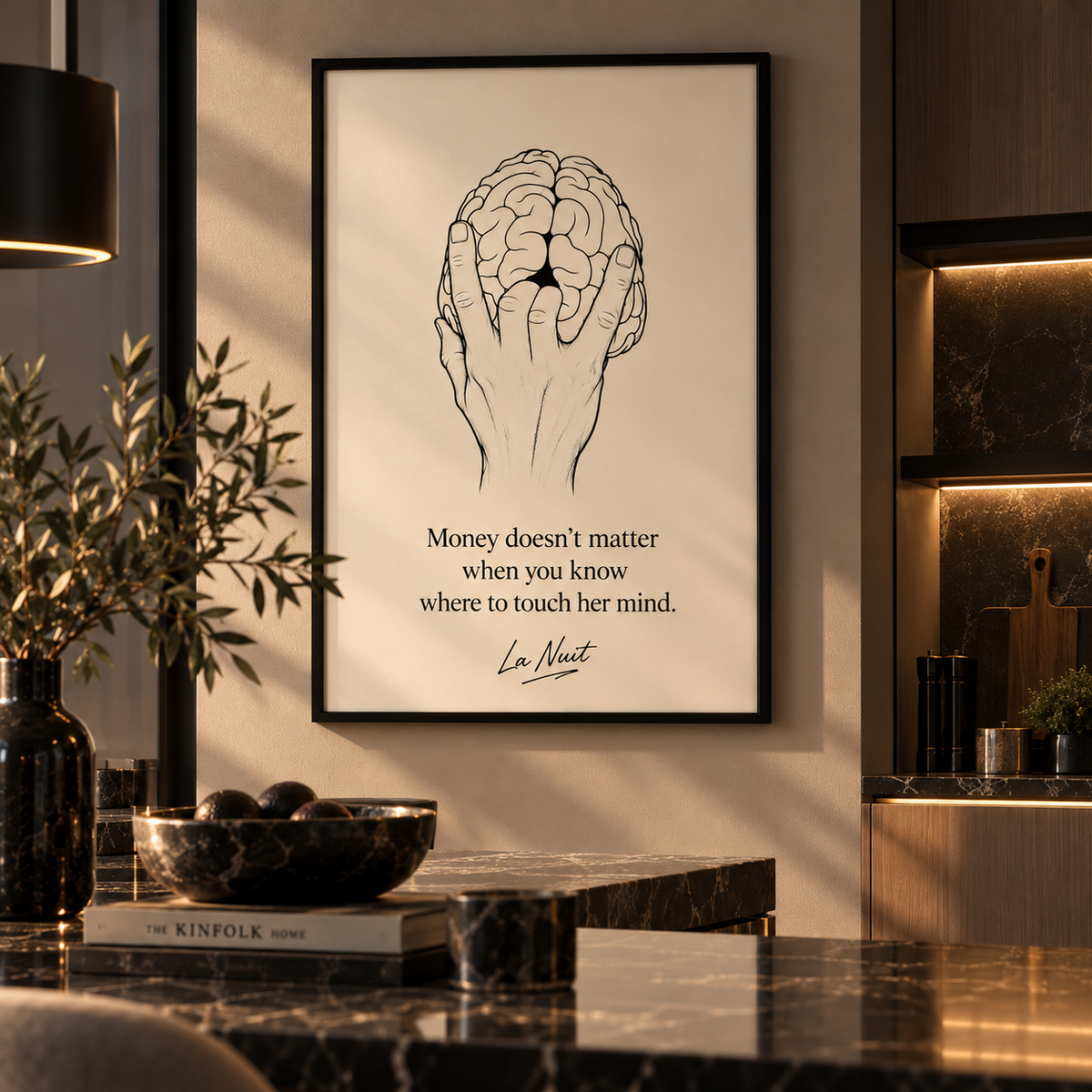 Mind Games by La Nuit displayed in a warm contemporary interior
