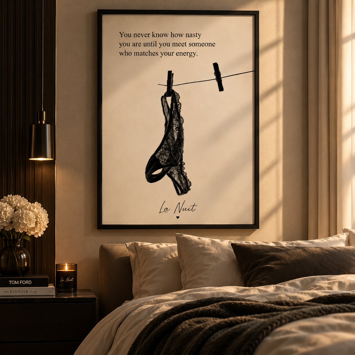 Same Energy by La Nuit displayed in a bedroom