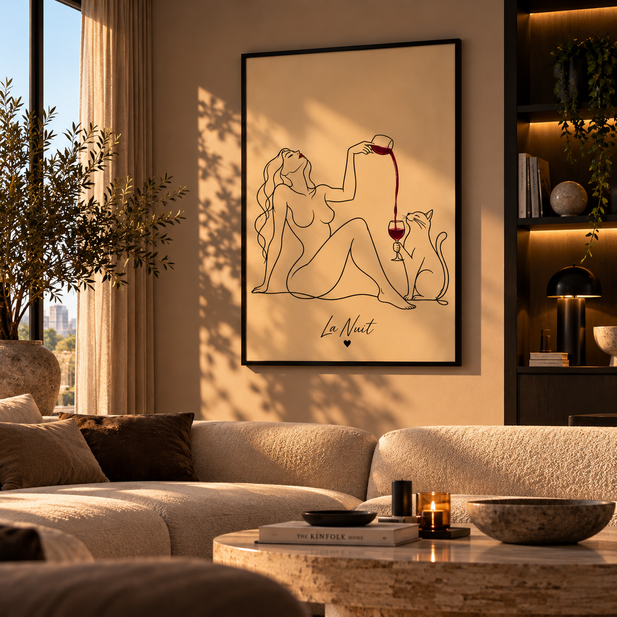 Wine & Whiskers by La Nuit displayed in a sunlit lounge
